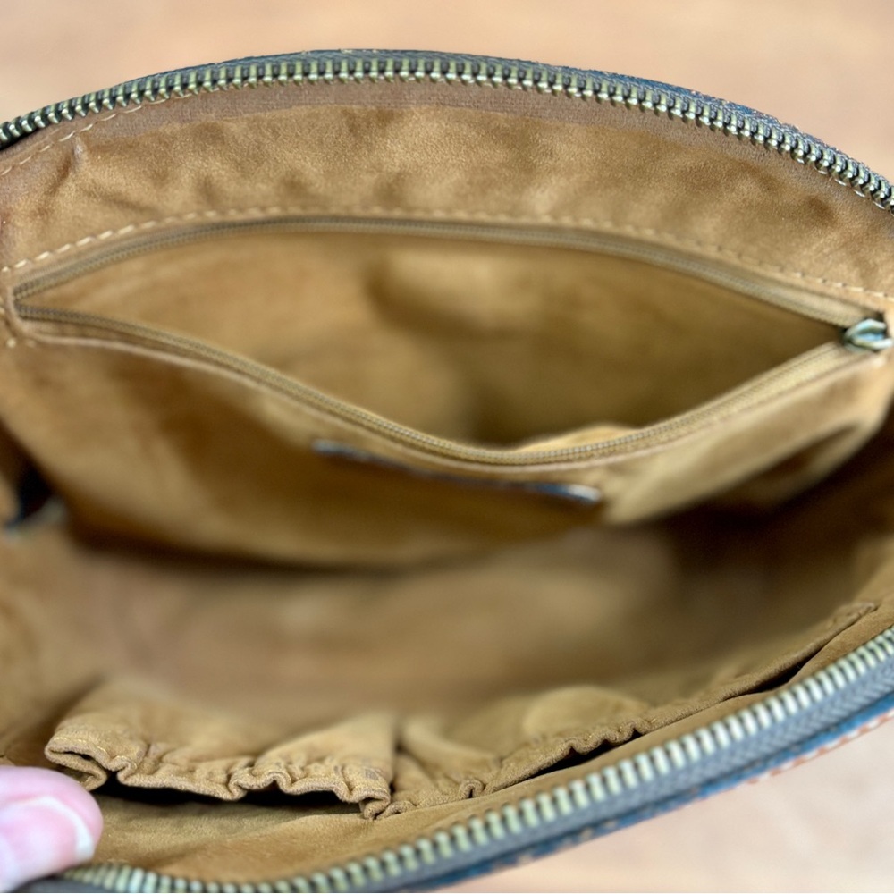 Patricia Nash Lavoria Brown Leather Top Zip Crossbody Bag - No Chain or Strap - Picture 6 of 16